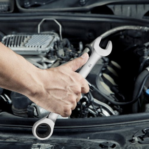 Combination Wrench Set 30Piece Ratcheting Wrench Set with Organizer Rack