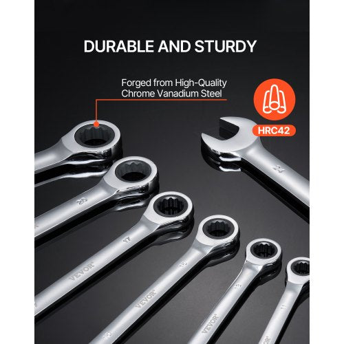 Combination Wrench Set 30Piece Ratcheting Wrench Set with Organizer Rack