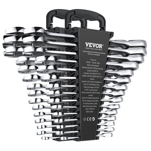 Combination Wrench Set 30Piece Ratcheting Wrench Set with Organizer Rack
