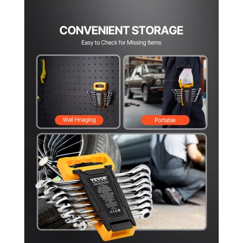 Combination Wrench Set 8Piece Ratcheting Wrench Set with Organizer Rack