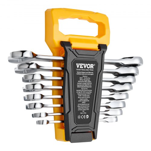 Combination Wrench Set 8Piece Ratcheting Wrench Set with Organizer Rack