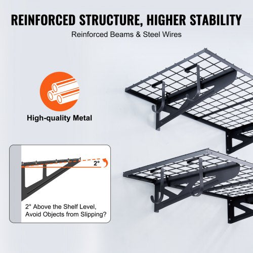 Garage Storage Shelving 2 Pack 4 x 2 ft Heavy Duty Garage Shelves Wall