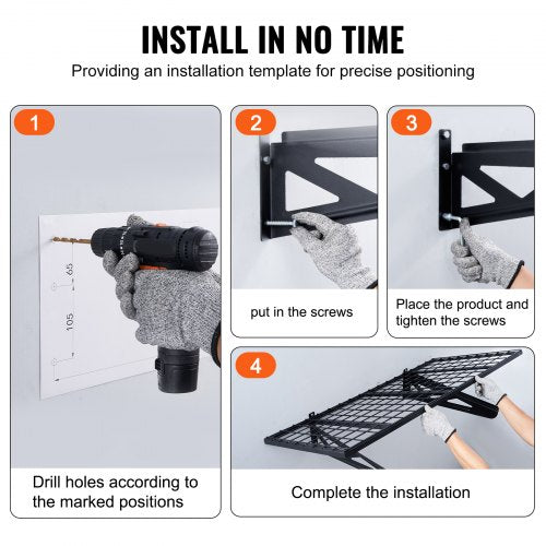 Garage Storage Shelving 2 Pack 4 x 2 ft Heavy Duty Garage Shelves Wall
