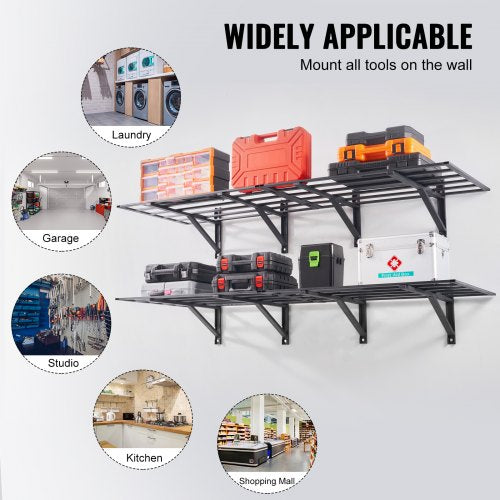 Garage Storage Shelving 2 Pack 6 x 2 ft Heavy Duty Garage Shelves Wall