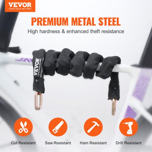 Bike Chain Lock 591 Ft Security Bicycle Chain Lock Heavy Duty Metal Steel