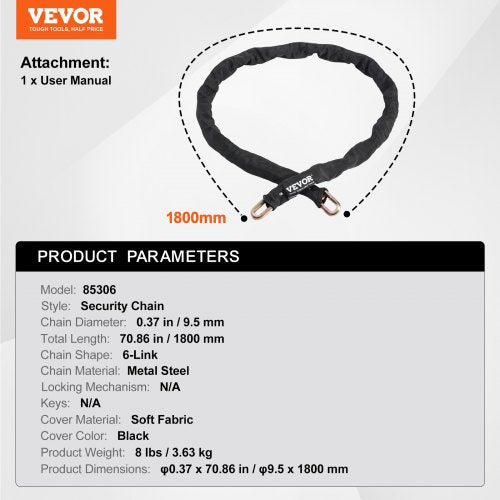 Bike Chain Lock 591 Ft Security Bicycle Chain Lock Heavy Duty Metal Steel