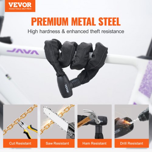 Bike Chain Lock 591 Ft Combination Bicycle Chain Lock with 4 Keys Heavy