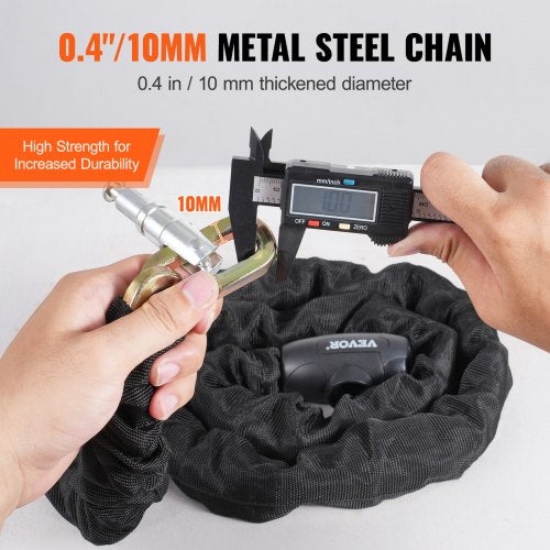 Bike Chain Lock 591 Ft Combination Bicycle Chain Lock with 4 Keys Heavy