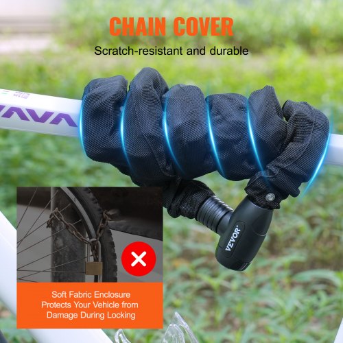 Bike Chain Lock 591 Ft Combination Bicycle Chain Lock with 4 Keys Heavy