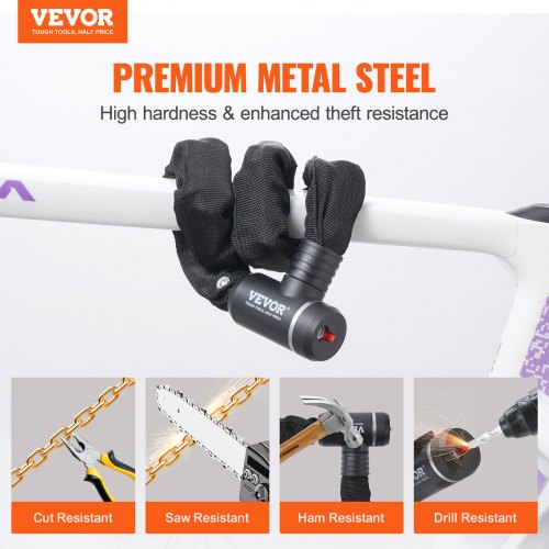 Bike Chain Lock 394 Ft Combination Bicycle Chain Lock with 3 Keys Heavy