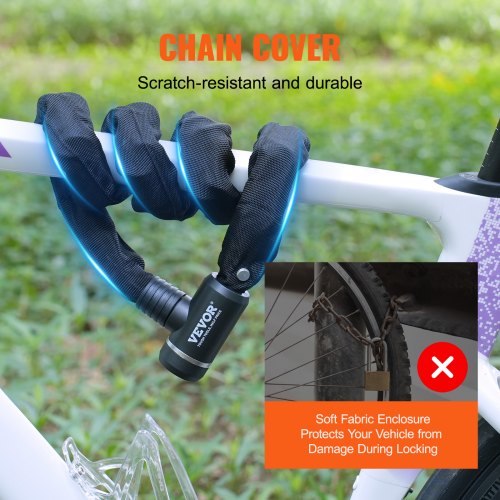Bike Chain Lock 394 Ft Combination Bicycle Chain Lock with 3 Keys Heavy