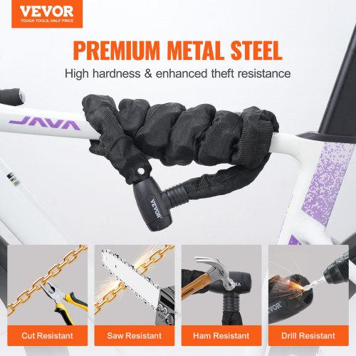 Bike Chain Lock 394 Ft Combination Bicycle Chain Lock with 4 Keys Heavy