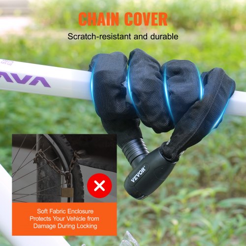 Bike Chain Lock 394 Ft Combination Bicycle Chain Lock with 4 Keys Heavy