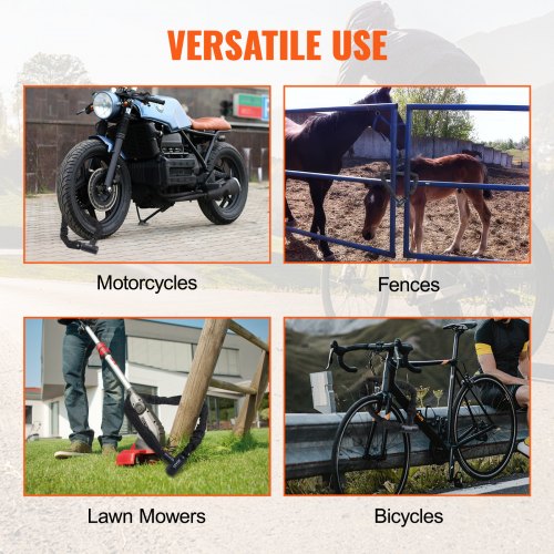 Bike Chain Lock 394 Ft Combination Bicycle Chain Lock with 4 Keys Heavy