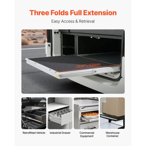 Heavy Duty Drawer Slides 20inch 1 Pair Locking Drawer Slides 250lbs Load