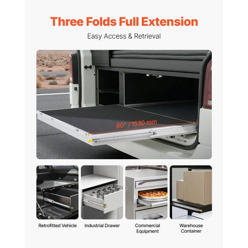 Heavy Duty Drawer Slides 60inch 1 Pair Locking Drawer Slides 250lbs Load