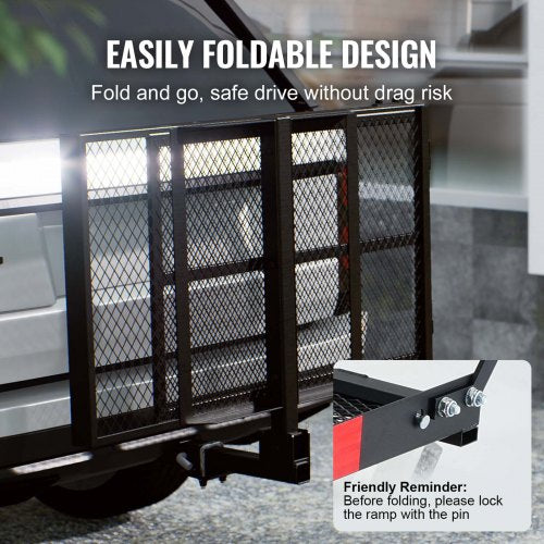 Hitch Mount Cargo Carrier 453 x 256 Iron Hitch Cargo Rack with Folding