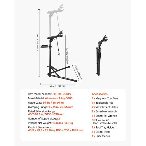 Bike Repair Stand 85 lb Heavyduty Bicycle Work Stand with 407641 in Adjustable