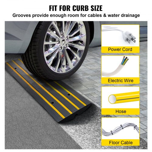 Curb Ramp 26 Rise Rubber Driveway Ramps Heavy Duty 33069 lbs Weight
