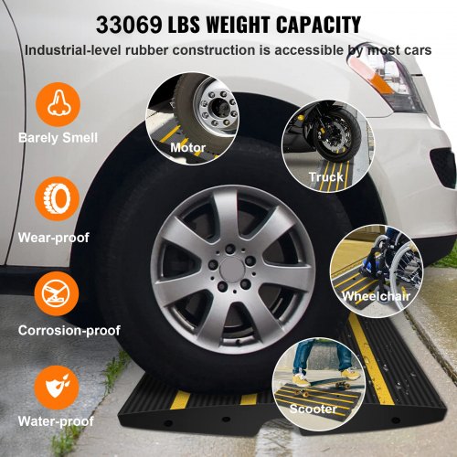 Curb Ramp 26 Rise Rubber Driveway Ramps Heavy Duty 33069 lbs Weight
