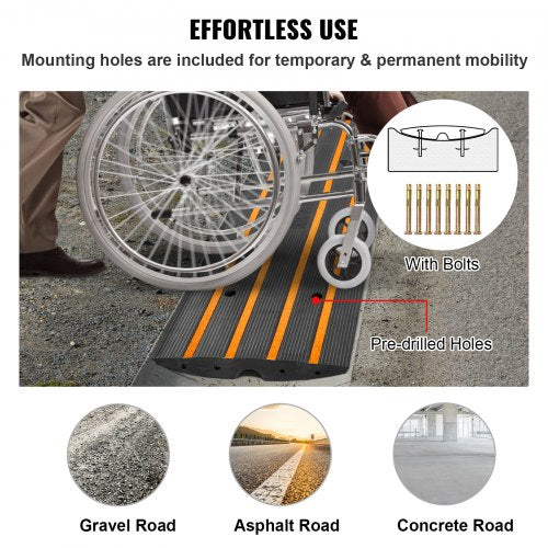 Curb Ramp 26 Rise Rubber Driveway Ramps Heavy Duty 33069 lbs Weight