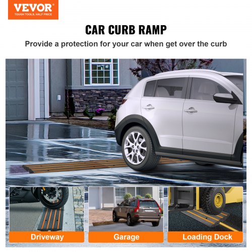 Curb Ramp 3 Pack Rubber Driveway Ramps Heavy Duty 33069 lbs Weight