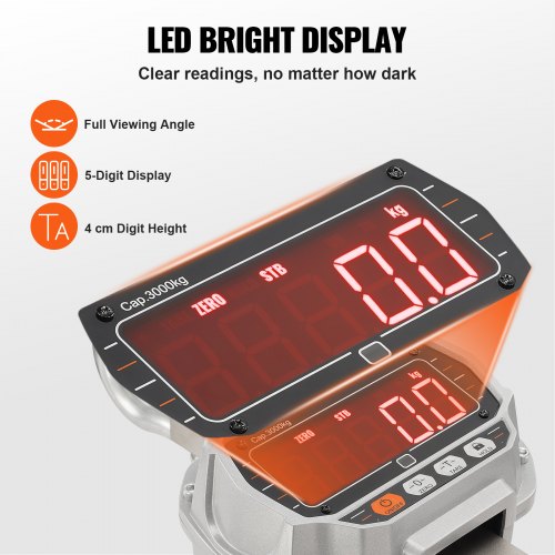 Digital Crane Scale 6600 lbs3000 kg Industrial Heavy Duty Hanging Scale