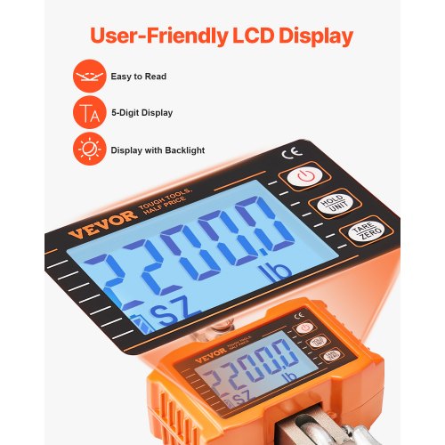 Digital Crane Scale 2200 lbs1000 kg Industrial Heavy Duty Hanging Scale