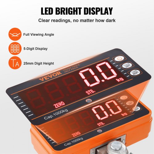 Digital Crane Scale 2200 lbs1000 kg Industrial Heavy Duty Hanging Scale