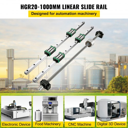 Linear Guide Rail 2PCS HGR201000mm Linear Slide Rail 1Pcs RM16051000mm
