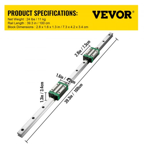 Linear Guide Rail 2PCS HGR201000mm Linear Slide Rail 1Pcs RM16051000mm