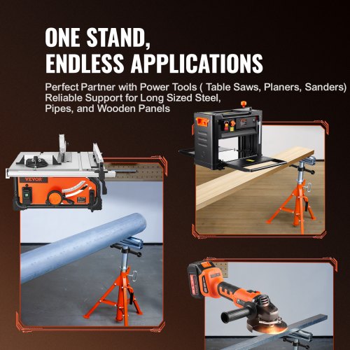 Roller Stand 2500 LBS Load 27.6"-52" Height Adjustable 45# Steel Foldable