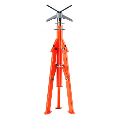 Pipe Stand, 2500LBS Heavy Duty Pipe Jack Stands, 27.2"-52" Height Adjustable V Head Pipe Stand, 45# Steel Folding Jack Stand for 1/2-12 inches Pipes