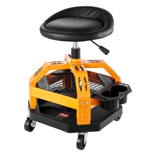 Rolling Shop Stool HeavyDuty Pneumatic Garage Seat with 300 lbs Capacity