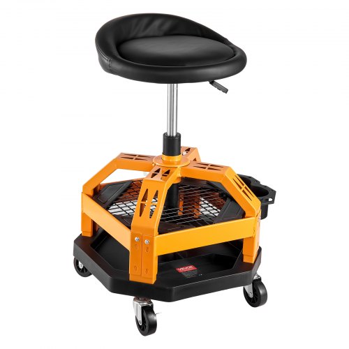 Rolling Shop Stool HeavyDuty Pneumatic Garage Seat with 300 lbs Capacity