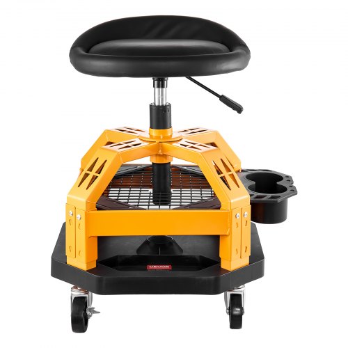 Rolling Shop Stool HeavyDuty Pneumatic Garage Seat with 300 lbs Capacity