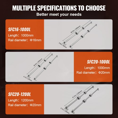 Linear Guide Rail Set SFC20 1200 mm 2 PCS 472 in1200 mm SFC20 Guide