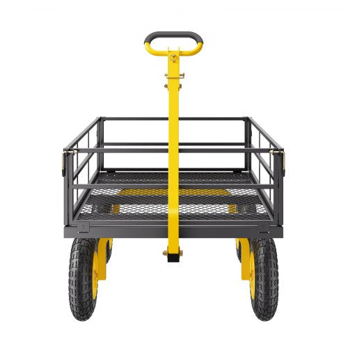 1200 Lbs Steel Garden Cart Heavy Duty Pullable Garden Wagon Yard Cart 2 in 1