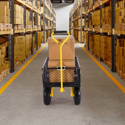 500 Lbs Steel Garden Cart Heavy Duty Garden Wagon Cart Pullable on Wheels
