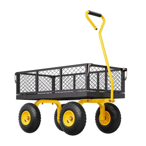 500 Lbs Steel Garden Cart Heavy Duty Garden Wagon Cart Pullable on Wheels