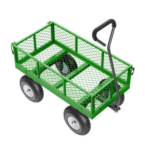 680 Lbs Steel Garden Cart on Wheels Heavy Duty Garden Wagon Cart Pullable