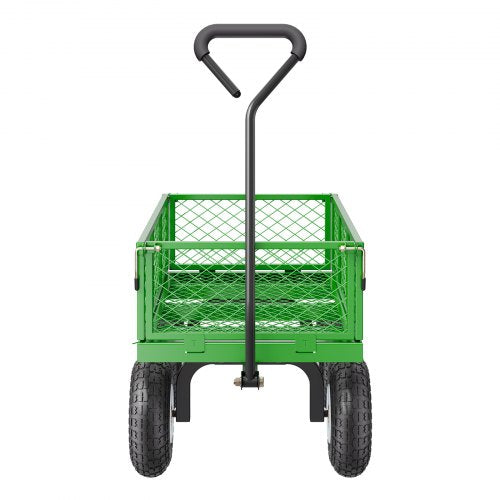 680 Lbs Steel Garden Cart on Wheels Heavy Duty Garden Wagon Cart Pullable