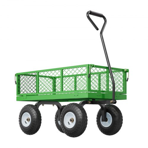 680 Lbs Steel Garden Cart on Wheels Heavy Duty Garden Wagon Cart Pullable