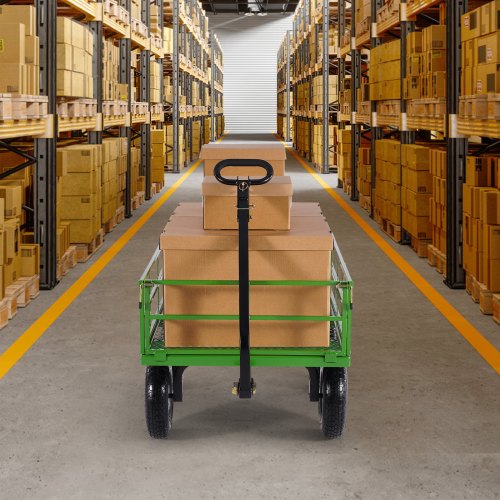 1200 Lbs Steel Garden Cart Heavy Duty Pullable Garden Wagon Yard Cart 2 in 1