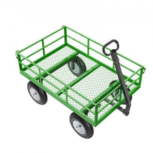 1200 Lbs Steel Garden Cart Heavy Duty Pullable Garden Wagon Yard Cart 2 in 1
