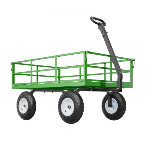 1200 Lbs Steel Garden Cart Heavy Duty Pullable Garden Wagon Yard Cart 2 in 1