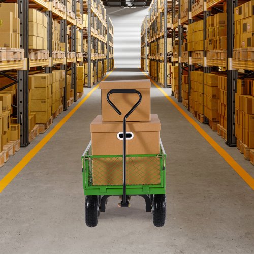 900 Lbs Steel Garden Cart on Wheels Heavy Duty Pullable Garden Wagon Yard