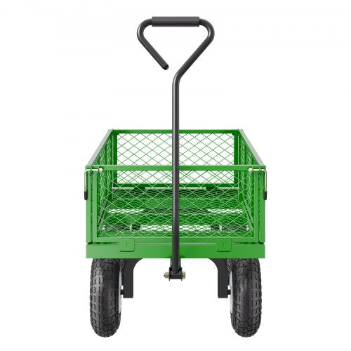 900 Lbs Steel Garden Cart on Wheels Heavy Duty Pullable Garden Wagon Yard