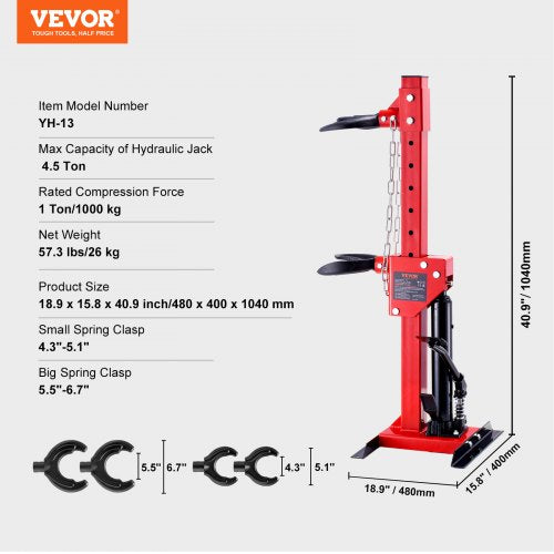 Strut Spring Compressor 45 Ton9920 LBS Hydraulic Jack Capacity 1 Ton