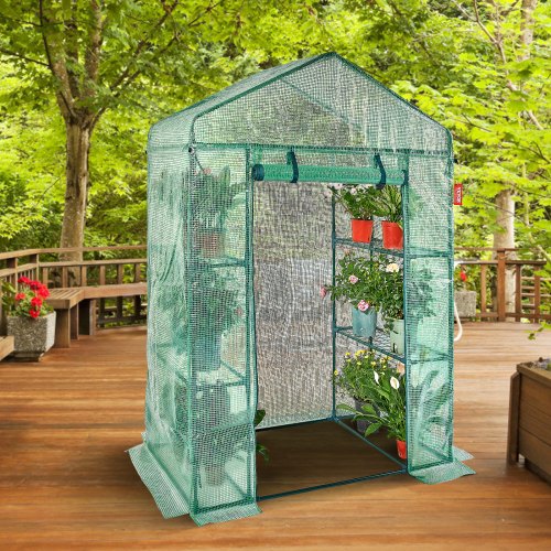 Walkin Green House 46 x 24 x 6.7 ft Greenhouse with Shelves High